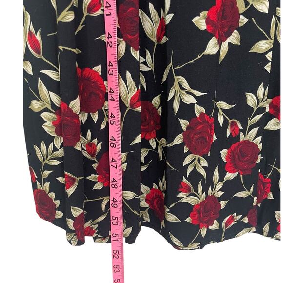 Vtg Betsy Lauren Floral Rayon Button Front Midi Dress Size 10 Feminine Romantic - Picture 10 of 11